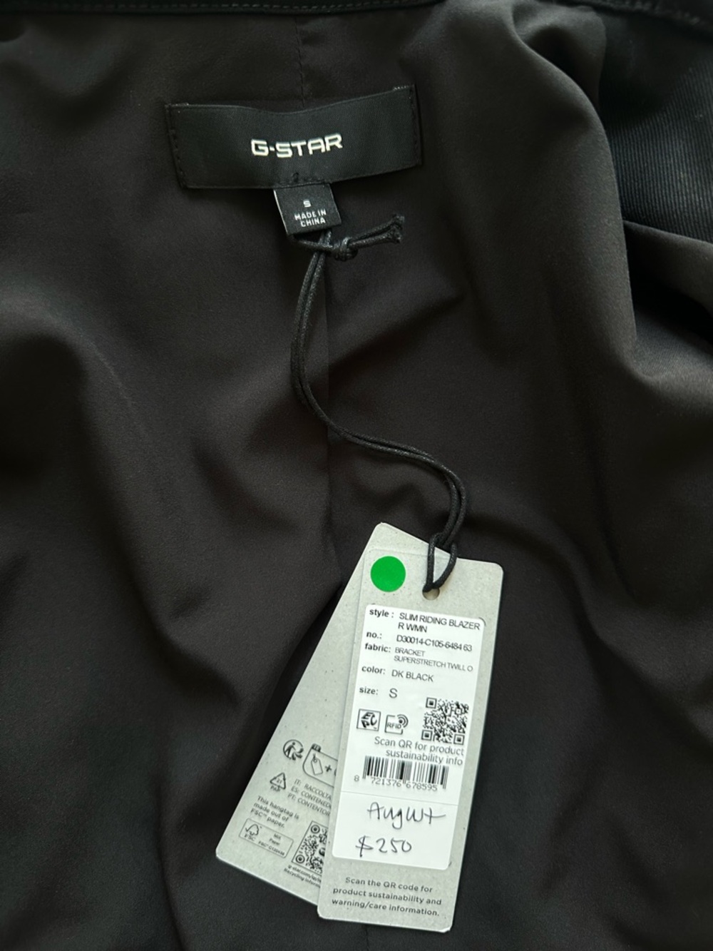 G-Star Black Single-Button Tailored Blazer - Picture 3 of 4